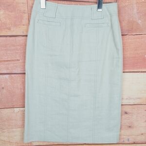 TRISTAN & Iseut  linen suit midi pencil skirt fully lined Size 1
